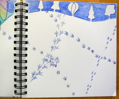 page 2 of the 'Track in the Snow' spread - before journaling