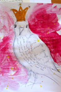 Art Journal page - Princess Bird
